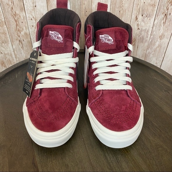 Vans Sk8-Hi Mte Suede Leather Sneakers Biking Red Chocolate Torte Size 7.5 - Picture 4 of 14